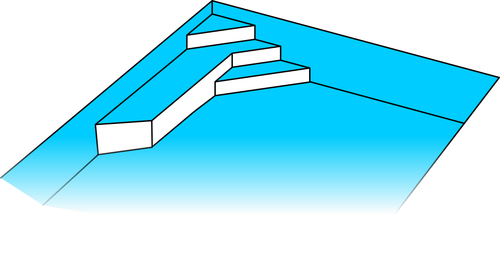 Variant schodov č. 3 - hĺbka bazéna 1.2m (3 stupne)