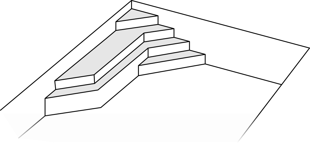 Variant schodov č. 4 - hĺbka bazéna 1.5m (4 stupne)