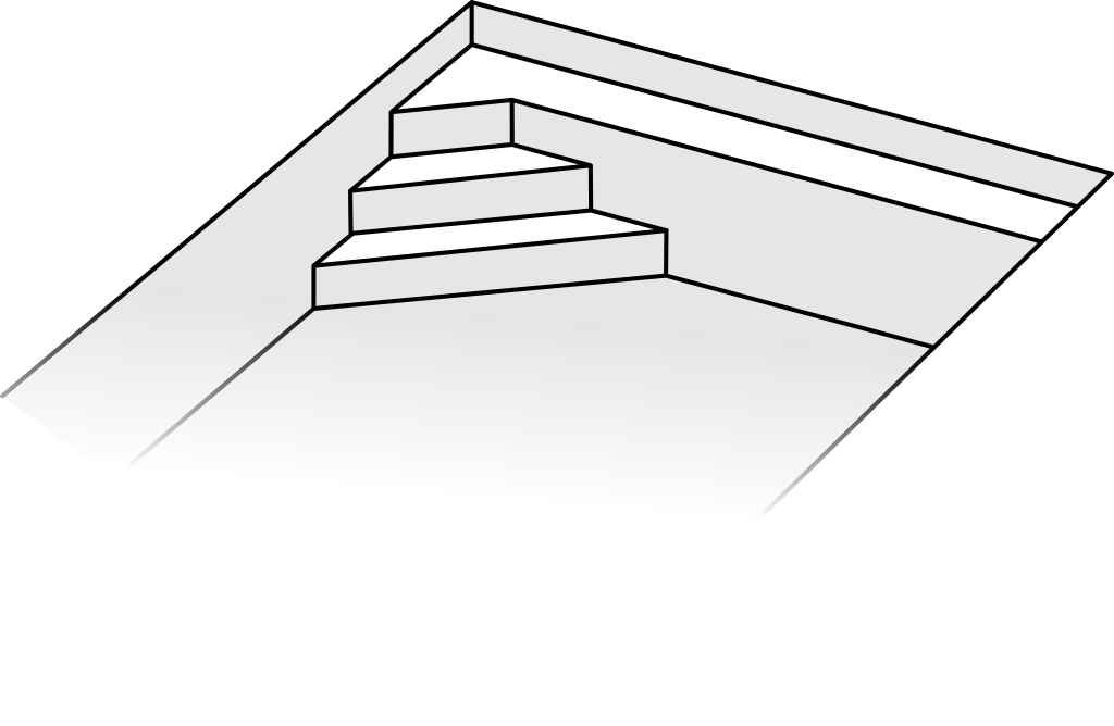 Variant schodov č. 1 - hĺbka bazéna 1.2m (3 stupne)