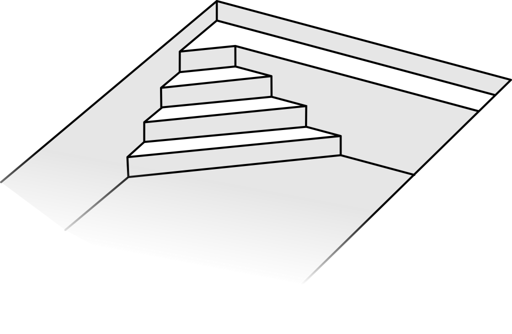 Variant schodov č. 1 - hĺbka bazéna 1.5m (4 stupne)