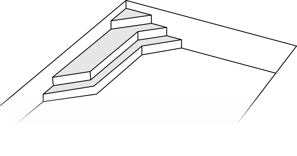Variant schodov č. 4 - hĺbka bazéna 1.2m (3 stupne)