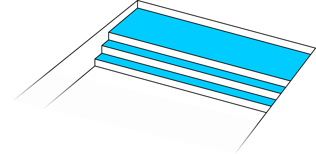 Variant schodov č. 5 - hĺbka bazéna 1.2m (3 stupne)