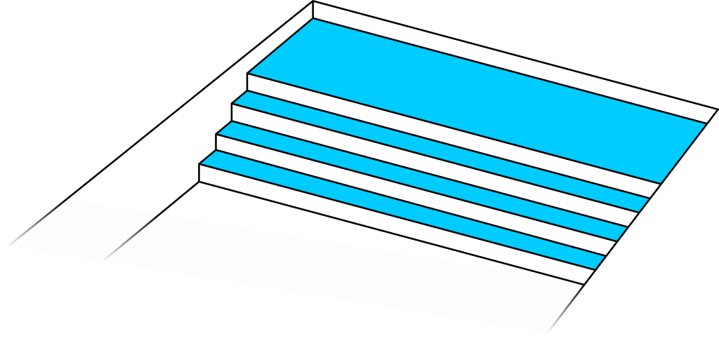Variant schodov č. 5 - hĺbka bazéna 1.5m (4 stupne)