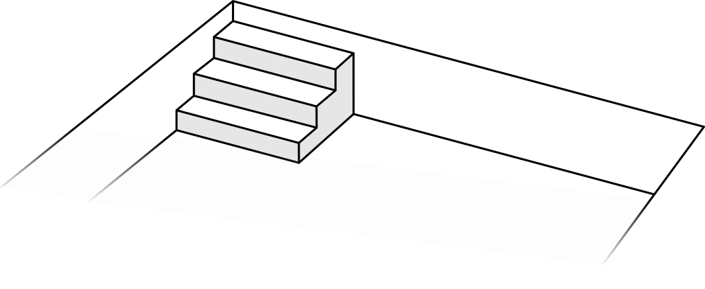 Variant schodov č. 6 - hĺbka bazéna 1.2m (3 stupne)