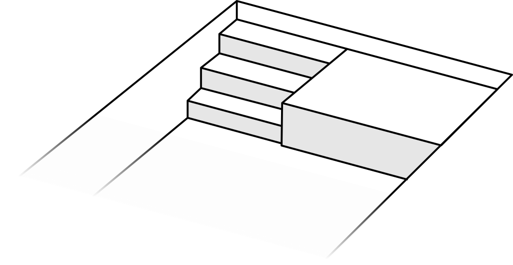 Variant schodov č. 9 - hĺbka bazéna 1.2m (3 stupne)