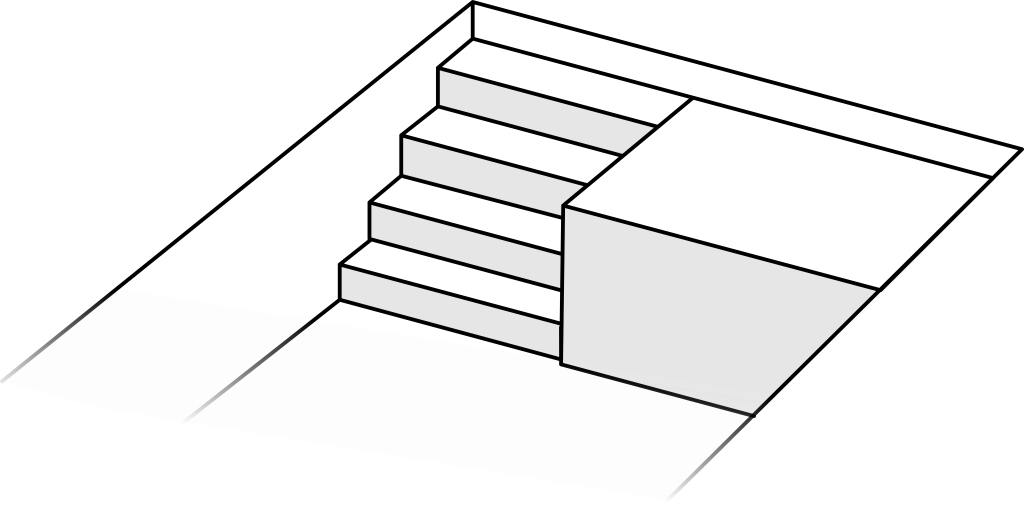 Variant schodov č. 9 - hĺbka bazéna 1.5m (4 stupne)