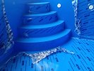 Rohové zaoblené bazénovej schody (4 schody)